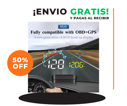 HUD M20 Proyector Digital para Parabrisas – GPS, OBD2, Velocidad, RPM, prueba de aceleración y Más