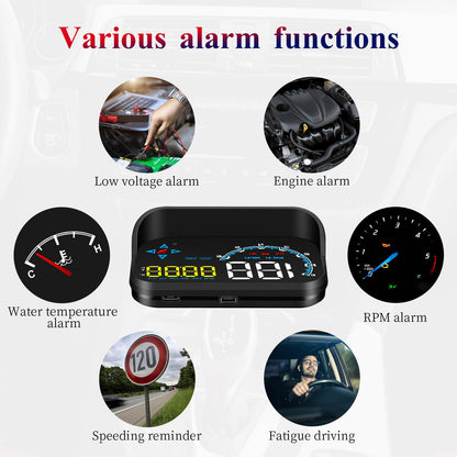 HUD M20 Proyector Digital para Parabrisas – GPS, OBD2, Velocidad, RPM, prueba de aceleración y Más